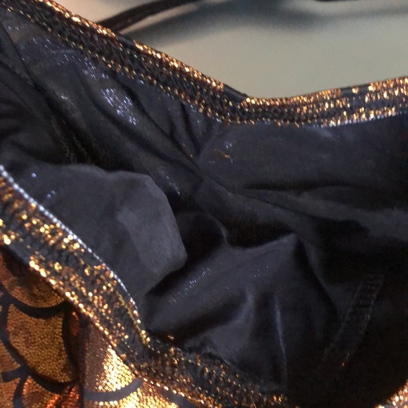 New Mermaid Scale Gold & Black Swimsuit 2 Pc Set - Picture 10 of 10